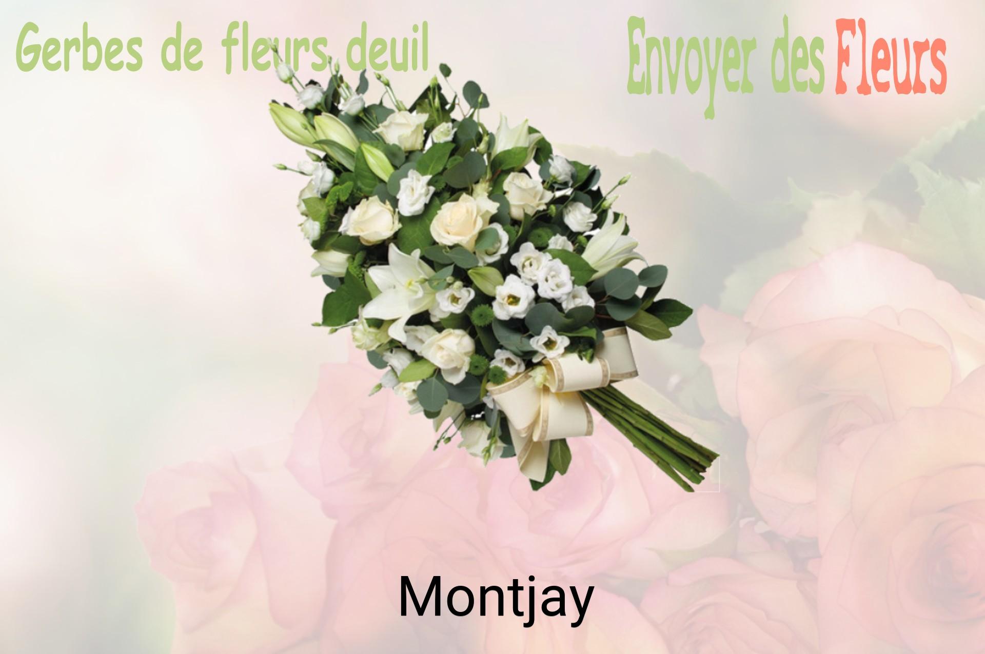 Gerbe de fleurs de deuil livrée à Montjay